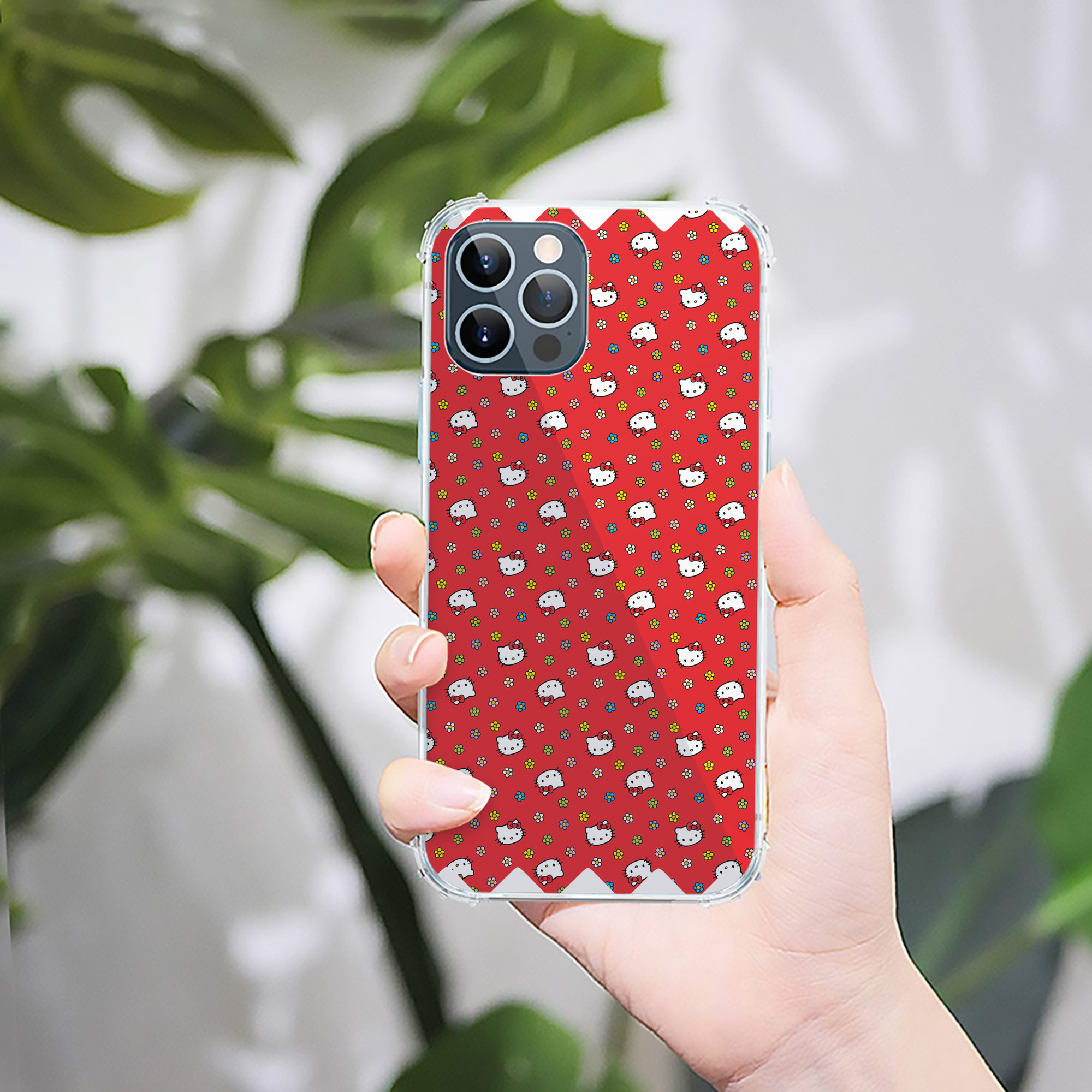（画像用） Hello Kitty ハローキティ 【iPhone 12シリーズ対応】透明スマホケース（クリアソフトケース）